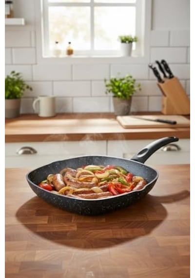 Carolin 2 Parça Grill Tava Seti Siyah 26 Cm -28 Cm Açık Gri