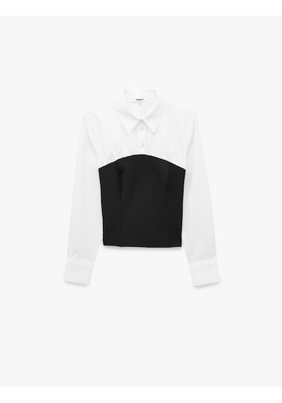 Koton Pamuklu Slim Fit Renk Kontrastlı Uzun Kollu Korse Detaylı Poplin Gömlek Beyaz 7wak60070uw Koton Pamuklu Slim Fit Renk Kontrastlı Uzun Kollu Korse Detaylı Poplin Gömlek Beyaz 7wak60070uw