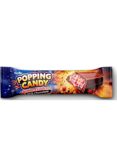 Beyoğlu Popping Candy Çikolata 35g X 10 Adet Patlayan Şekerli, Frambuaz Aromalı Draje