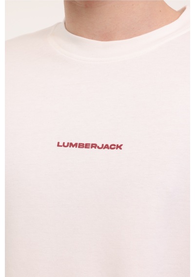 Lumberjack Franco 11FF18 Erkek Ekru Yuvarlak Yaka Tişört 101945611