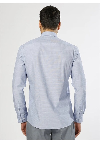 Fabrika Slim Fit Klasik Pamuklu Gömlek İtalyan Yaka Desenli Gömlek Mavi Fabrika Slim Fit Klasik Pamuklu Gömlek İtalyan Yaka Desenli Gömlek Mavi
