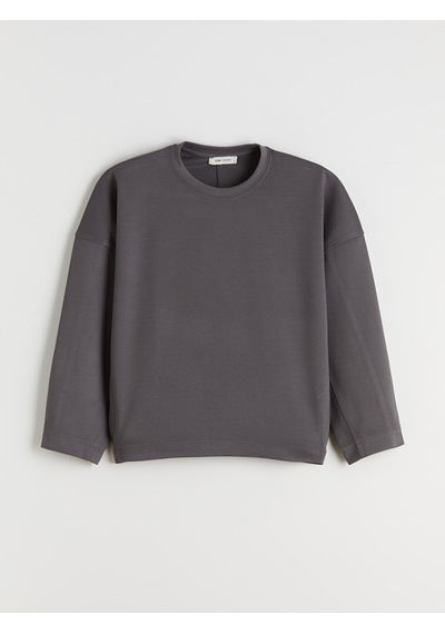 Lcw Vision Antrasit Bisiklet Yaka Kadın Sweatshirt