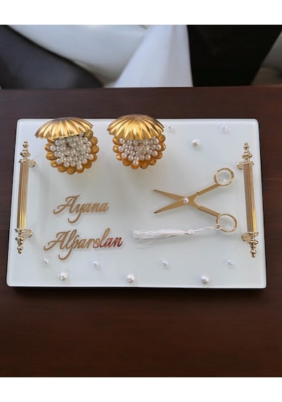 Bonding Gold Beyaz Söz Tepsisi Kırmızı Kırmızı