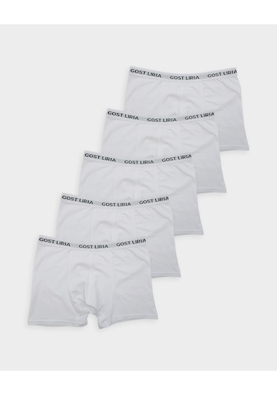 Gost Liria -bare Erkek Boxer 5 Li Paket -beyaz Beyaz
