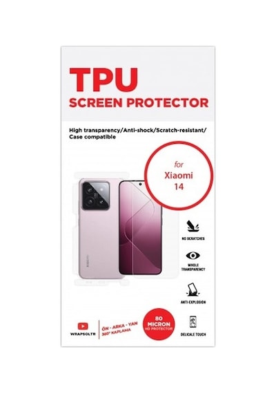 Xiaomi 14 Ön, Arka Ve Yan 360 Derece Tam Kaplama Tpu Film