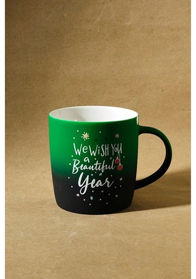 Karaca New Year Yılbaşı  Yeşil 350 ml Soft Touch Kupa