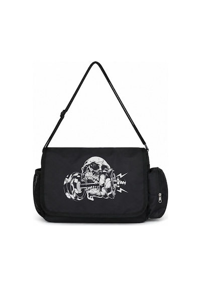 Sevbano Kurukafa Fitness Bodybuilding Sporcu Baskılı Unisex Okul, Spor, O Siyah