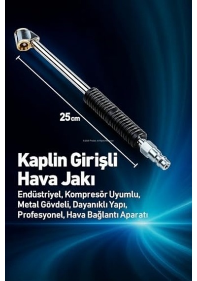Kaplin Girişli Hava Jakı, Endüstriyel, Kompresör Uyumlu, Metal Gövdeli, Dayanıklı Yapı, Profesyonel, Hava Bağla
