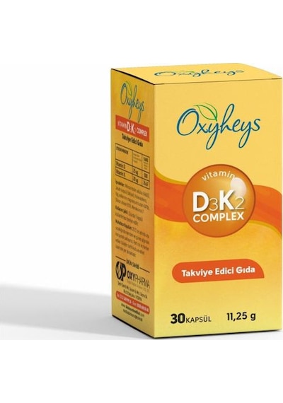 Oxyheys D3 K2 Complex Takviye Edici Gıda 30 Kapsül