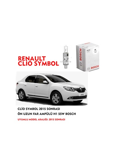 CLİO SYMBOL 2015 SONRASI  ÖN UZUN FAR AMPÜLÜ H1 55W BOSCH