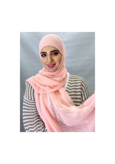 ALDAIYR Hazır Pratik Lüks Boru Boneli Şifon Şal Boa12354 Pembe Budara