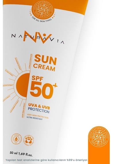 Naturavia Leke Karşıtı Ve Nemlendirici Yüz Ve Vücut Güneş Kremi SPF50+ 50 ML