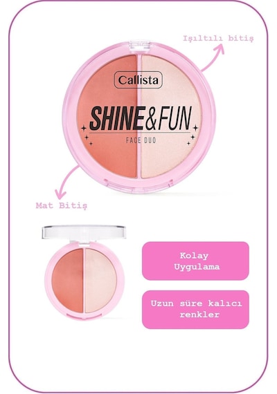 Callista Shine & Fun Face Duo Toz Allık Ve Aydınlatıcı Palet - 140 Good Company