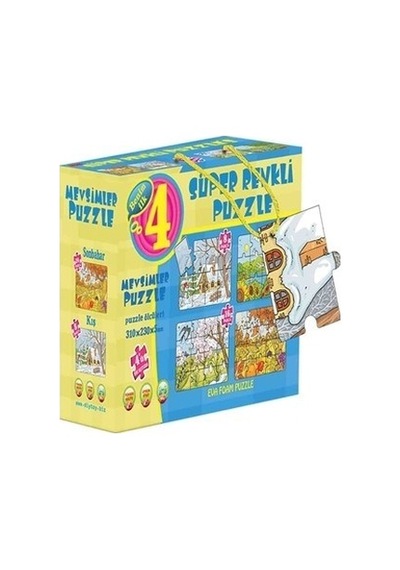 Mevsimler 4'Ü Bir Kutuda Süper Renkli Puzzle 2488