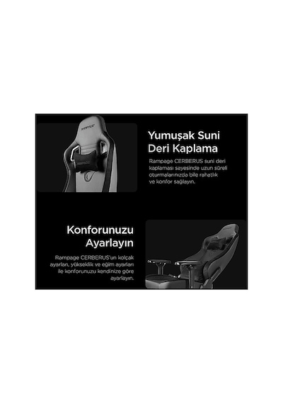 Rampage Cerberus1 Oyuncu Koltuğu Siyah Diğer