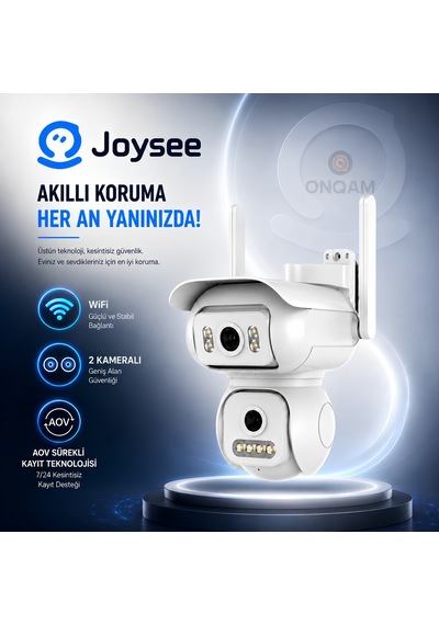 Onqam On-w2 Çift Kameralı Aov Kayıtlı Wi-fi Uzaktan Bağlatılı 360 Derece Güvenlik Kamerası