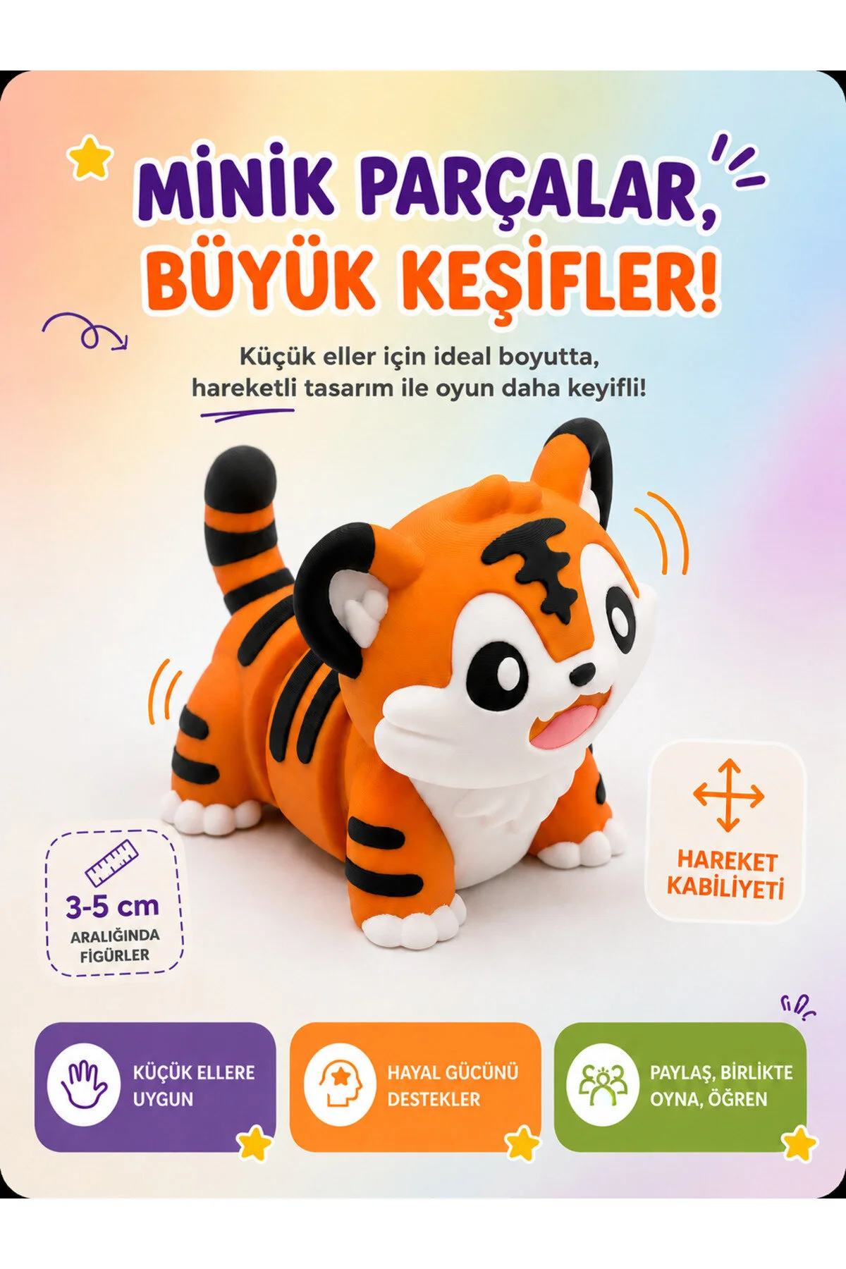 Tigglo 10 Lu Sürpriz Mini Hayvan Figür Seti Renkli Oyuncak Hareketli, Koleksiyonluk Figürler