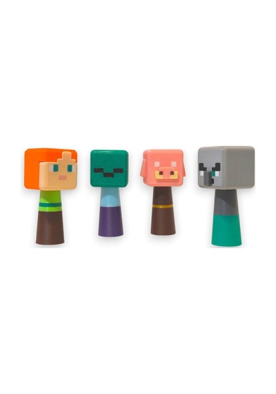 Minecraft Sprunki Figür 4 Adet 7 Cm Alex, Zombi, Piglin, Yağmacı