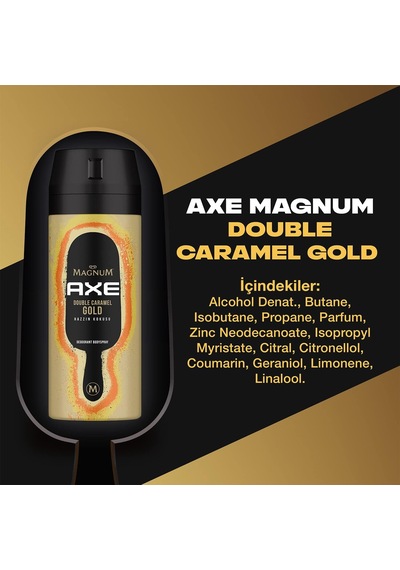 Magnum Erkek Deodorant Sprey Double Caramel Gold Hazzın Kokusu 150 Ml