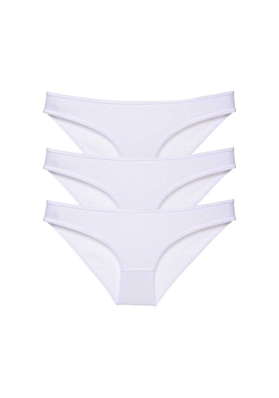 Royaleks 3 adet Süper Eko Set Likralı Kadın Slip Külot Beyaz RYL-EKO3005 Beyaz