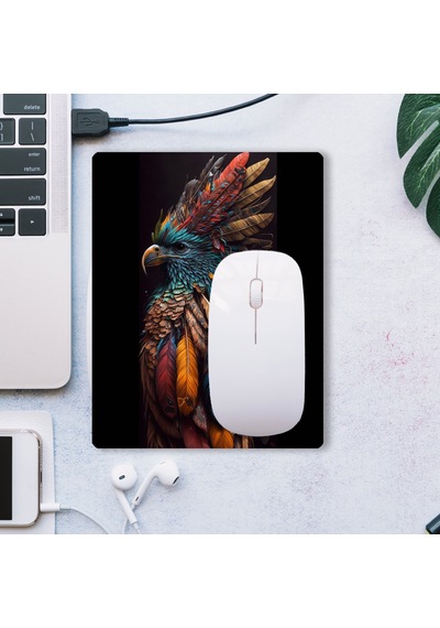 Sonictouch Kızılderili Kartal Temalı Kaydırmaz Gaming Oyuncu Dikişsiz Siyah Yeşil Mouse Pad/ped 17x2