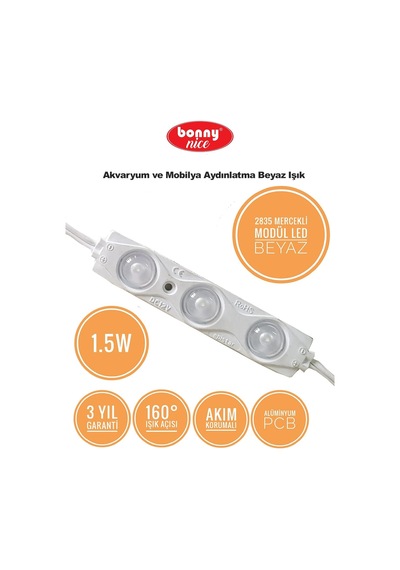 Akvaryum Modül Led Aydınlatma Işık Anahtarlı 5'li Beyaz