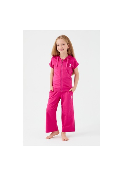 U.s. Polo Assn. Zipper Thread Fuşya Kız Çocuk Kısa Kol Pijama Takım