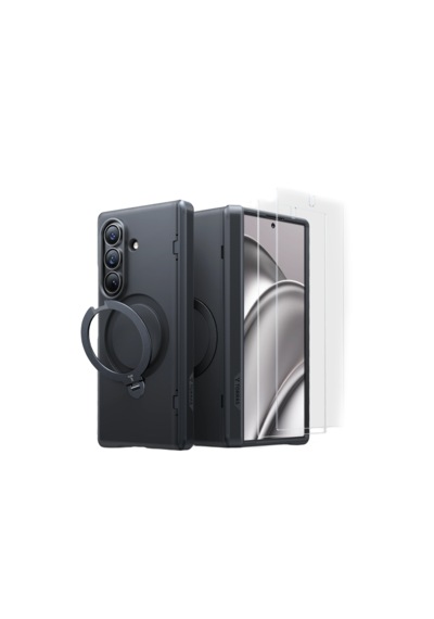 Torras Samsung Galaxy Uyumlu Z Fold 8 Ultra Ostand Q3 Spin 2 Adet Ekran Koruyuculu Magsafe Kılıf Siyah