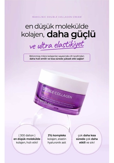 Maxclinic Düşük Moleküllü Kolajen Daha Hızlı Etkili Kompleks Double Collagen Cream