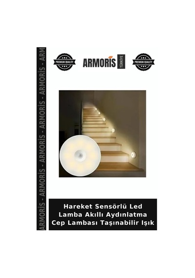Hareket Sensörlü Led Lamba Akıllı Aydınlatma Cep Lambası Taşınabilir Işık Çok Renkli