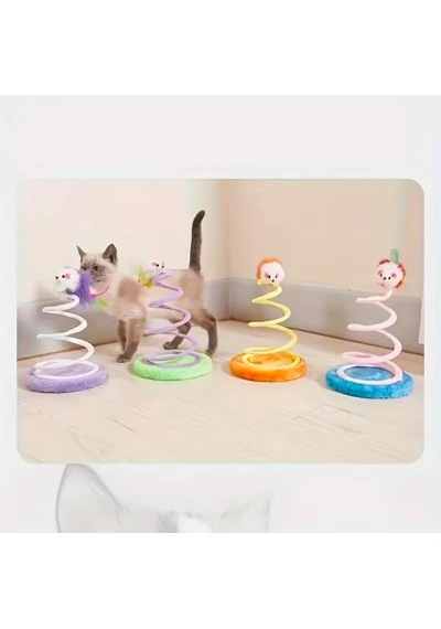 Emey Yaylı Peluş Fare Şekilli Kedi Oyuncağı,fare Etkileşimli Oyuncak, Katlanabilir Yüksek Elastikiyet Sabit Ayakta Duran Etkileşimli Yaylı Oyuncak
