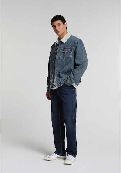 Colin's Colins Regular Fit Düğmeli Astarsız Kürklü Erkek Mid İndigo Denim Ceket Cl1082668 Q1.v1 Dn45144