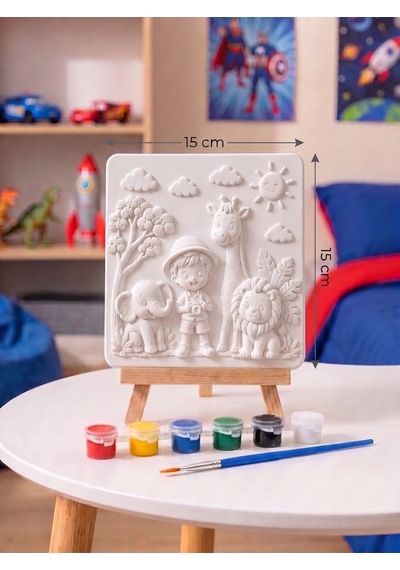 15x15 Safari Hayvanları Taş Boyama Seti Çocuk Ve Yetişkin Hobi Kiti