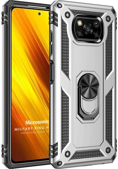 Xiaomi Poco X3 Pro Kilif Zirhli Standli Yüzüklü Tank Kapak 406470204