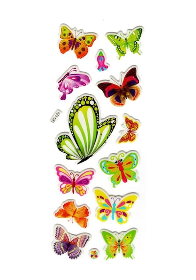 Sticker Kabartmalı Stiker Defter, Planlayıcı Kzy1062 16x7 Cm - Kelebek