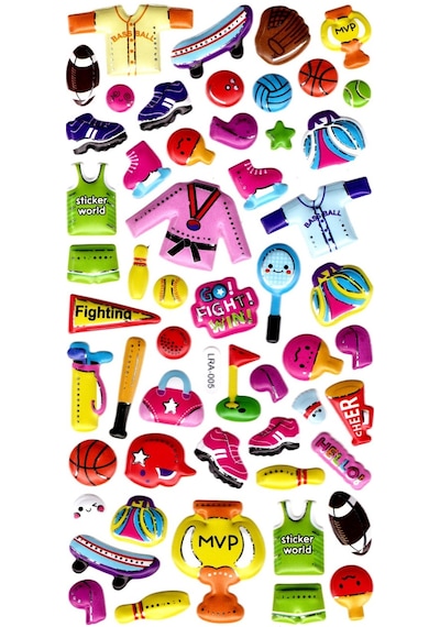 Sticker Kabartmalı Stiker Defter, Planlayıcı Etiket Limlra-005 - 17x9 Cm - Spor Beyzbol Golf