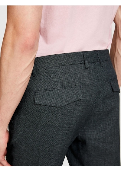 Sisley Keten Karışımlı Slim Confort Fit Pantolon Erkek Siyah Mix Pantolon - 324p434xsf04a