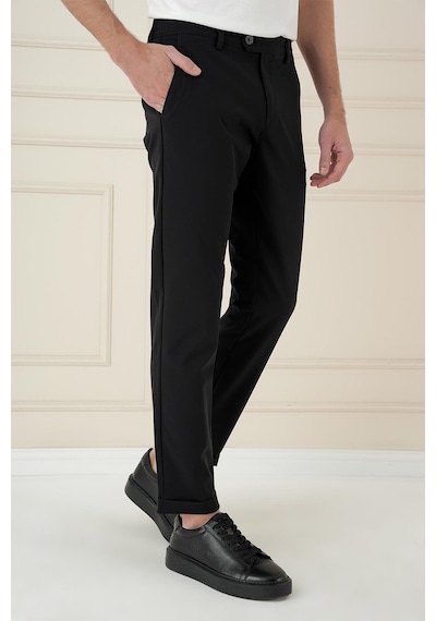 Efor Comfort Fit Beli Lastikli Yan Cep Siyah Jogger Pantolon P 1150 Siyah