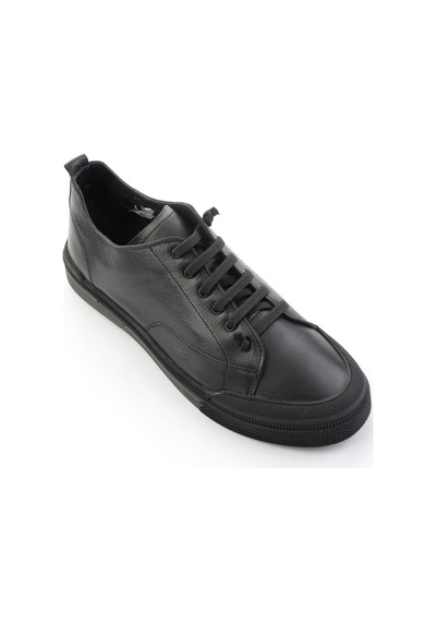 Bambi Siyah Hakiki Deri Erkek Sneaker E01585773443