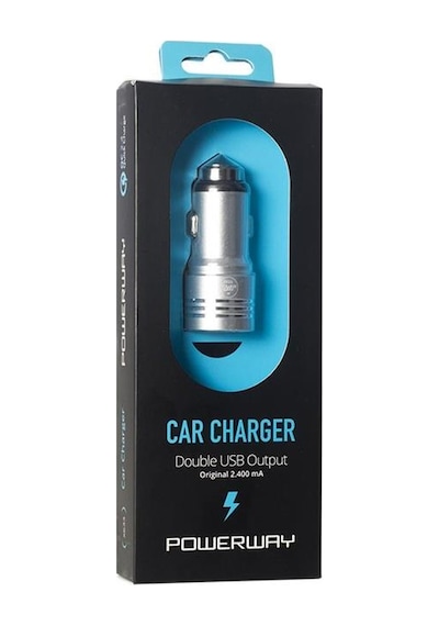 Powerway X-633 Çift Usb Li 3.1 Amper Metal Çakmaklık Araç Şarj Cihazı Standart