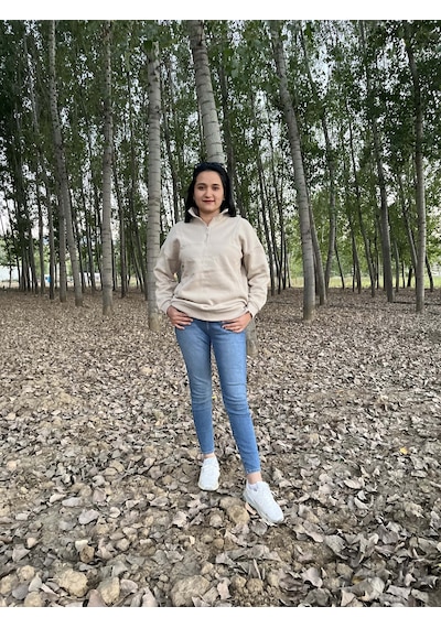 Fermuarlı Polo Yaka Kazak/ Sweatshirt Gri