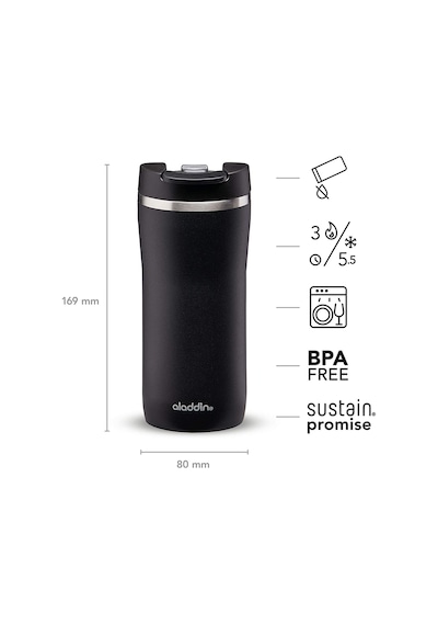 Lava Black Unisex Aladdin Mocca Thermavac Kilitli Kapaklı-0.35 Li