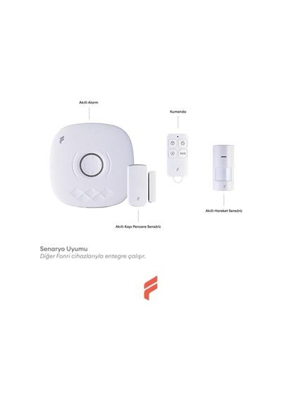 Akıllı Pratik Alarm Seti Akıllı Alarm, Akıllı Kapı Pencere Sensörü, Akıllı Hareket Sensörü, Kumanda, Yüks