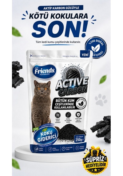 Friends Aktif Karbon Kedi Kumu Koku Giderici 250 Gr