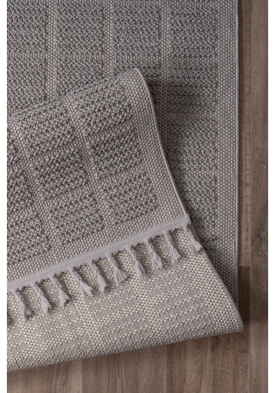 Bukle11880 Bej Yumuşak Dokulu Halı Kilim Salon Mutfak Koridor Kesme Yolluk Dokuma Makine Halısı Gri