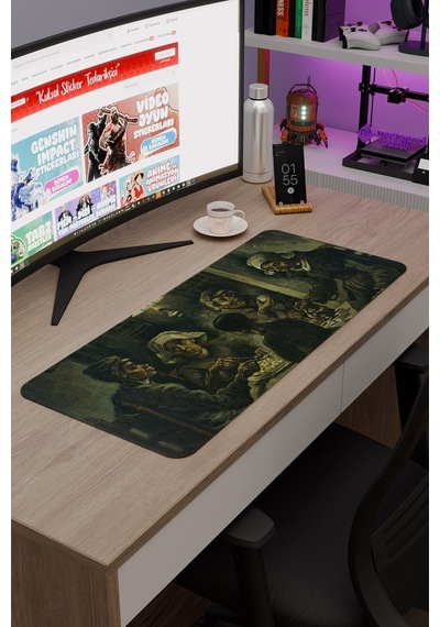 Van Gogh Patates Yiyenler Tablo V1 70x30 Xl Gaming Kauçuk Kaymaz Taban Mouse Pad Fare Altlığı