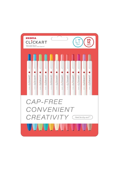 Zebra Clickart Market Pen 0.6mm 12'li Tükenmez Kalem Seti Light Colours / Wyss22-12czlt Diğer