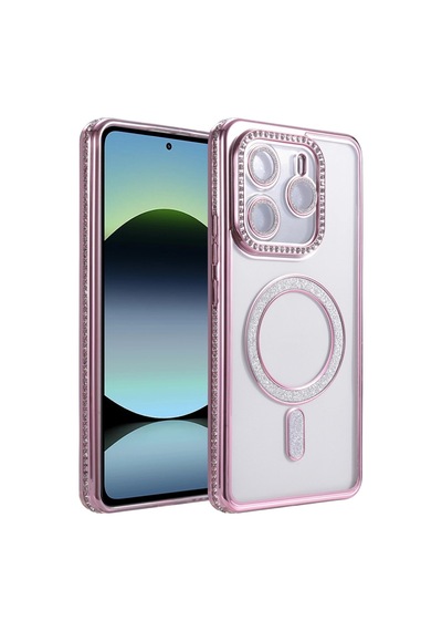 Xiaomi Redmi Note 14 4g Joke Simli Magneticsafe Kılıf - Pembe Renkli