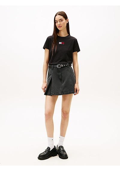 Tommy Hilfiger Dw0dw21965 Tjw Reg Party Flag Kadın Tişört Siyah