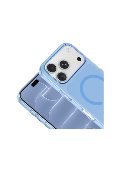 İphone 17 Pro Max Kılıf Sararmaz Ultra İnce Sert Mika Magsafe Kamera Yükseltili Grlpro Mavi
